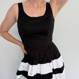 White House Black Market Fit & Flare Striped Cotton Dress Size 2
